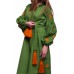 Embroidered Dress "Bohemian Roses" olive